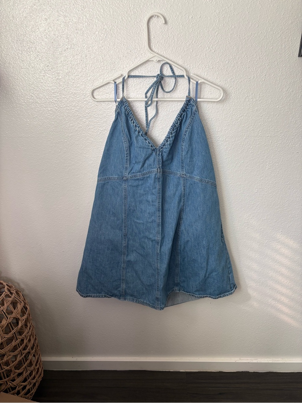 Universal Thread Light Blue Denim Halter Mini Dress - Picture 3 of 5